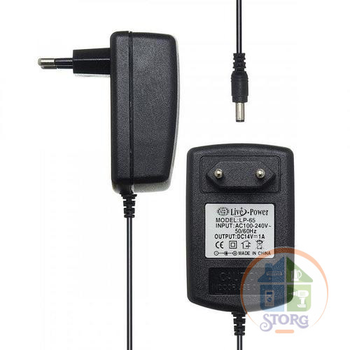 Блок питания импульсный S-TORG 14V LP65 14V/1A=1A 5,5*2,5