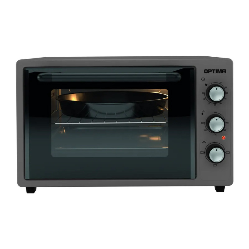 Духовой шкаф OPTIMA MO-38G (Серый; Объем 38л; Мощность 1400Вт; 2 противня; Таймер; Лампа; ТУРЦИЯ)