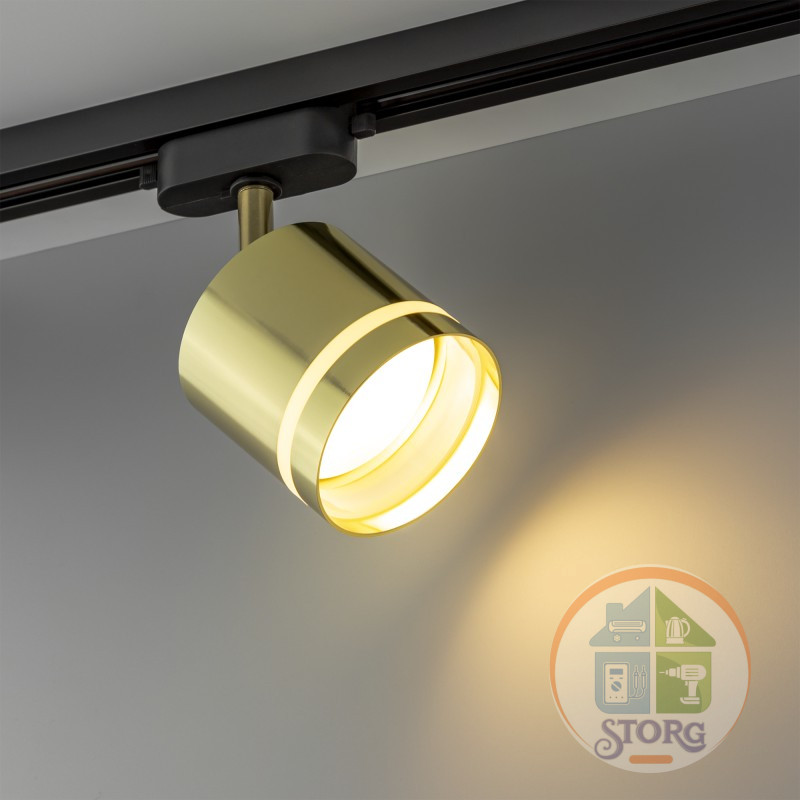 Трековый светильник светодиодный ARTLINE повор-й, 85x80mm, GX53, 230В, алюм/пласт, 4м, золото, 59868 2 Ritter