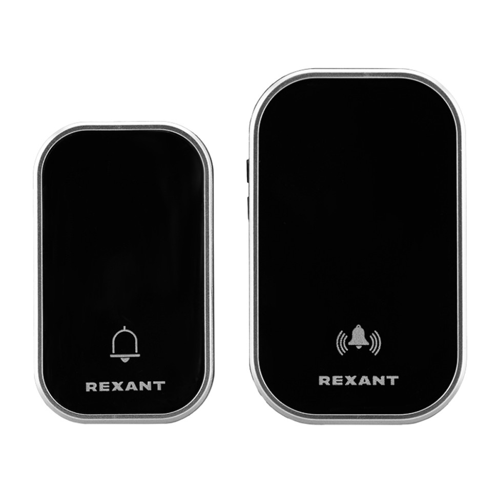 Дверной звонок беспроводной REXANT с цифровым кодированием 38 мелодий, 200м, IP44, Черный