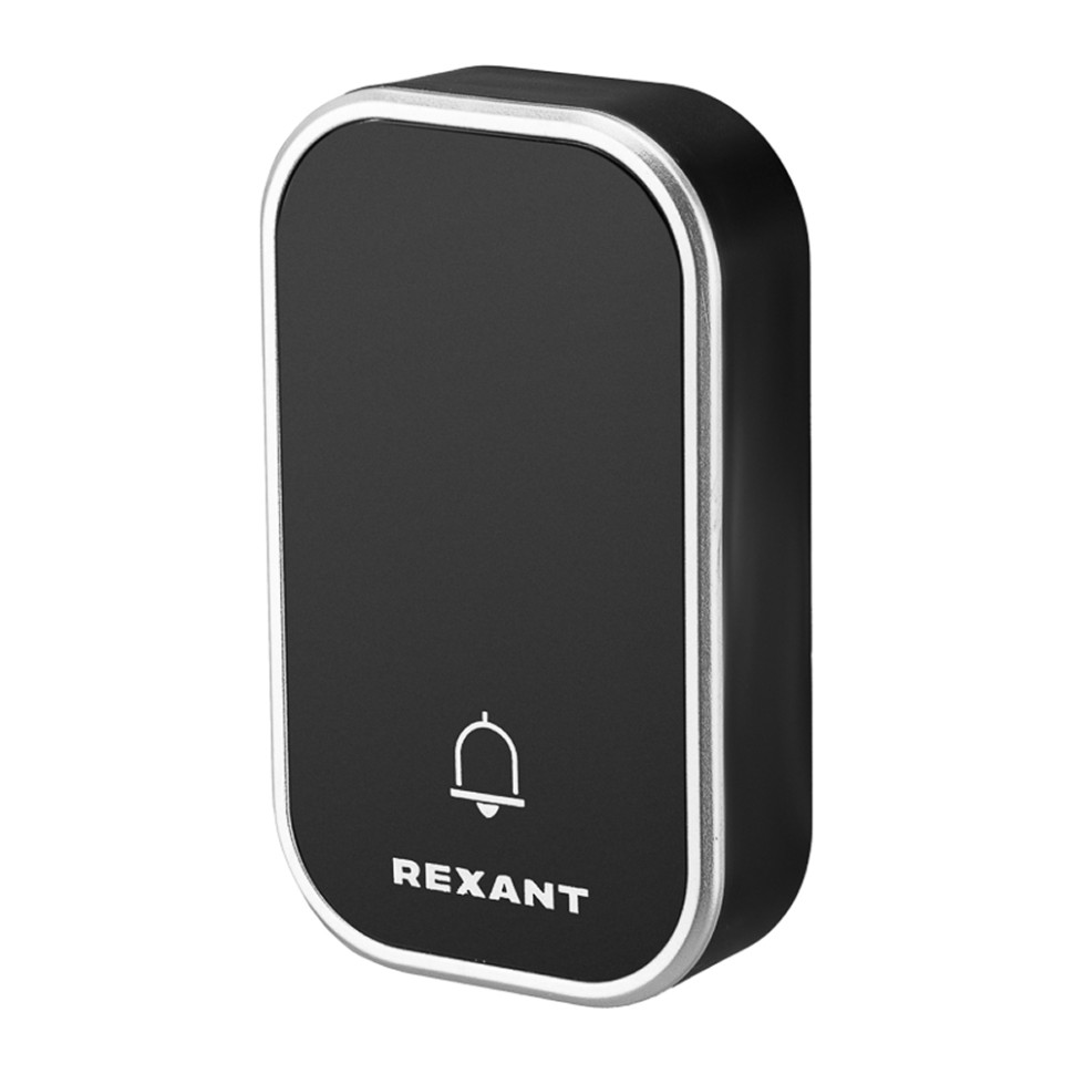 Дверной звонок беспроводной REXANT с цифровым кодированием 38 мелодий, 200м, IP44, Черный