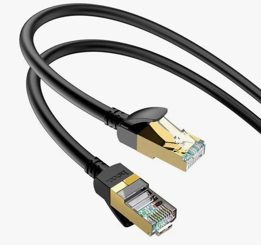 Патч-корд интернет кабель HOCO US07 10 метров, RJ45, черный