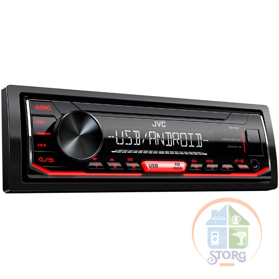 Автомагнитола JVC KD-X152M 1DIN 4x50Вт RDS