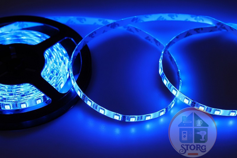 Светодиодная лента LED, силикон REXANT, 10 мм, IP65, SMD 5050, 60 LED/m, 12 V, синий (Цена за 5м! )