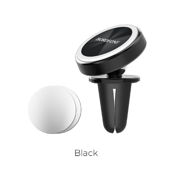 Холдер (автодержатель) Borofone BH6 Platinum metal magnetic, black