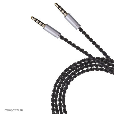AUX Кабель MRM R8 Резиновый косичка 1м (black)
