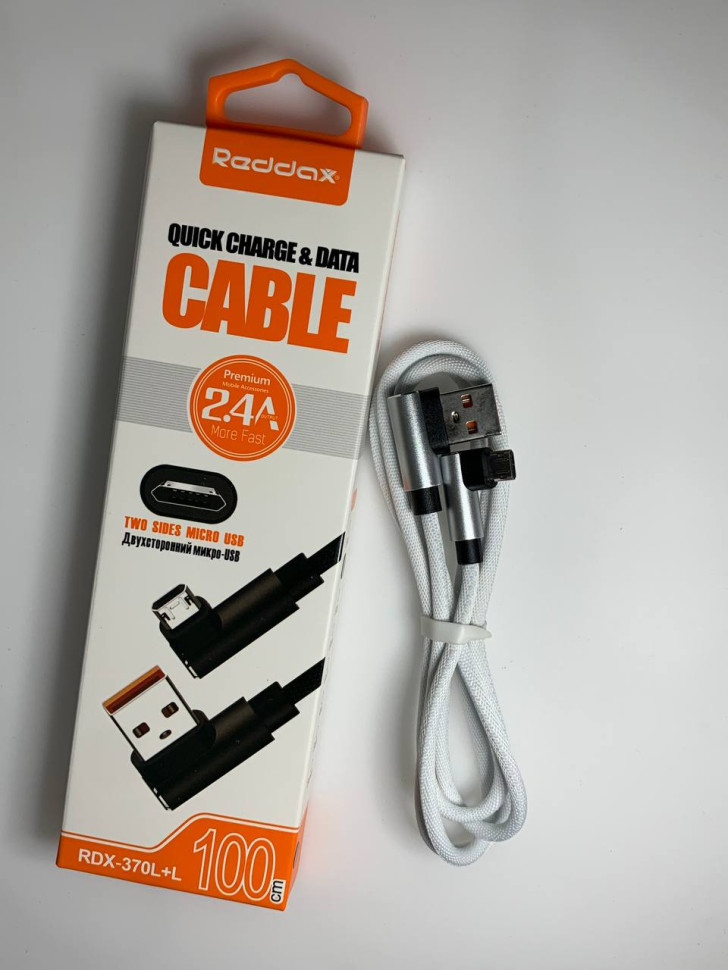 USB кабель Reddax RDX-370 L+L micro usb 1м обрезиненный (white)
