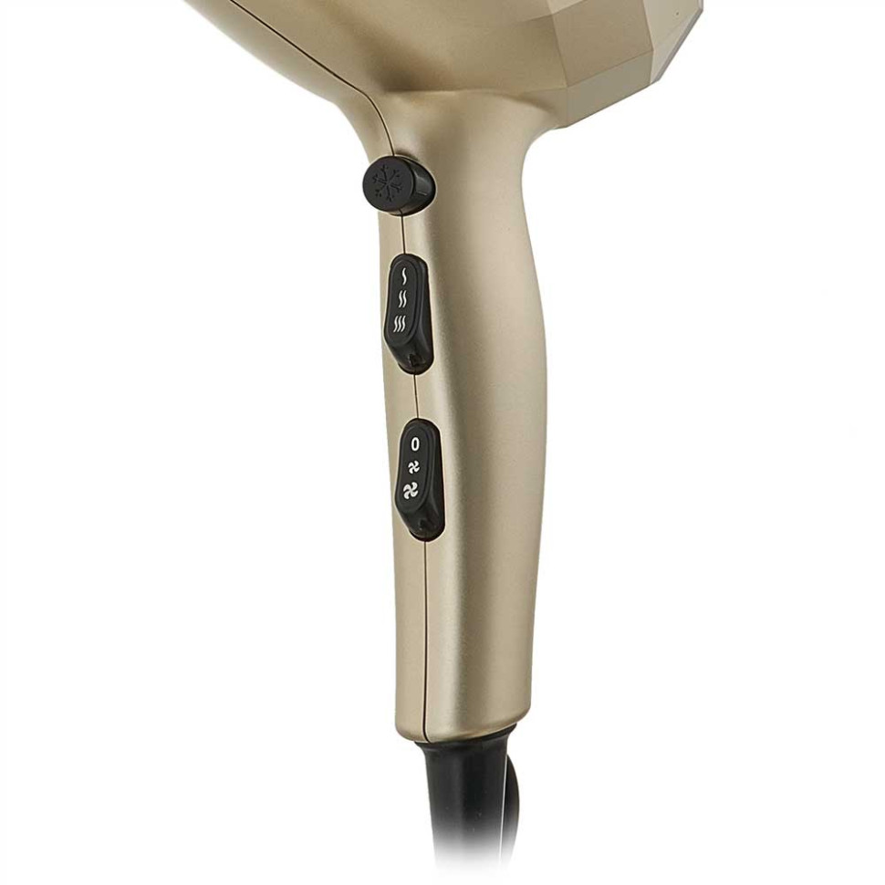 Фен для волос DELTA LUX DL-0941, Золотой с черным, 2200Вт, турмалин. ионизац., 3 реж. темп.