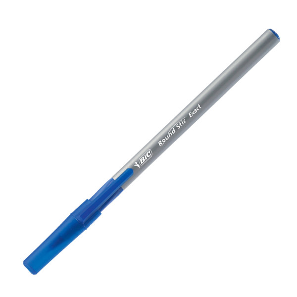 Ручка шариковая синяя BIC "Раунд Стик Экзакт" 0,28 мм, пластик, инд.маркировка, 918543