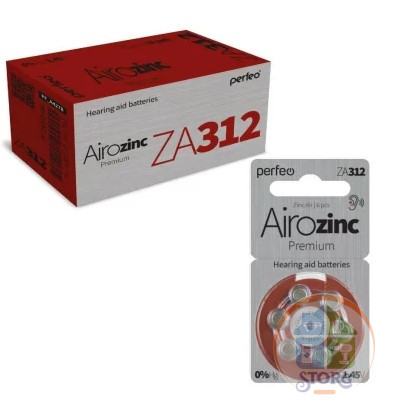 Элемент питания Perfeo ZA312/6BL Airozinc Premium для слуховых аппатратов