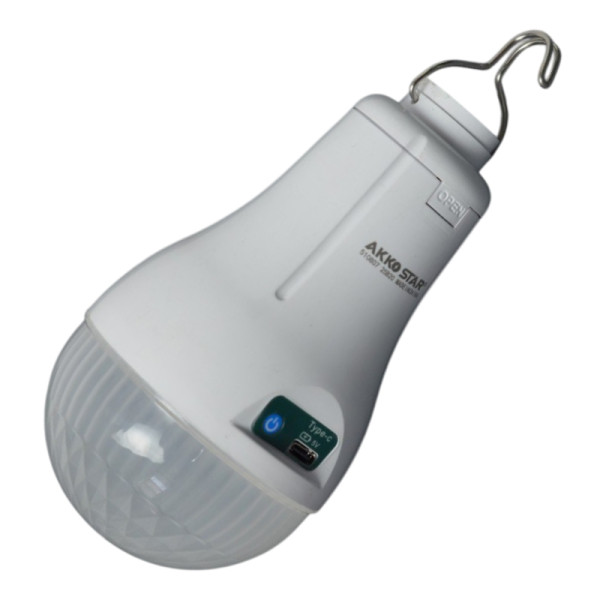Лампа-светильник аккумуляторная AKKOSTAR 5V/10W-1500lum 2400mAh подвесная (Type-c) ф80мм