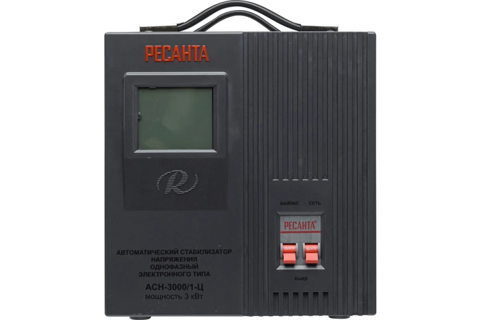 Стабилизатор напряжения релейный Ресанта АСН-3000/1-Ц 63/6/5 (3кВт, 140-260В, 12 мес гарантия)