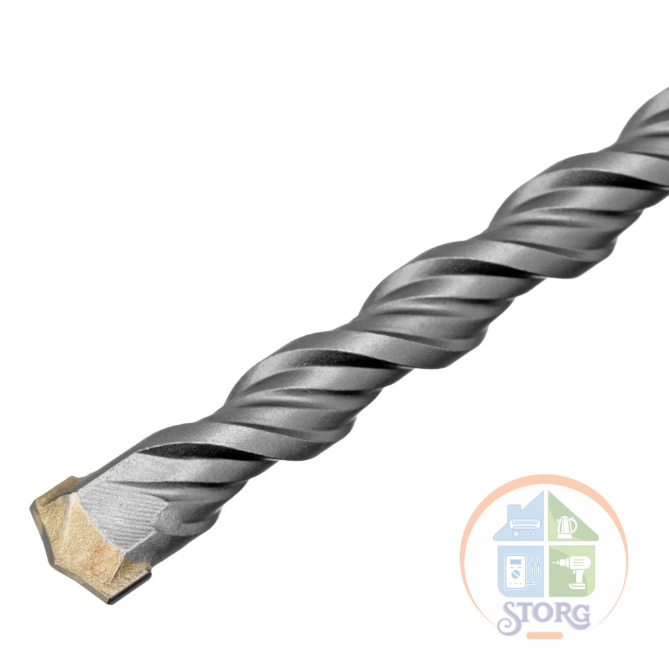 Бур по бетону, двойная спираль, Cobalt W-tip, 12x460 мм, SDS PLUS// Denzel