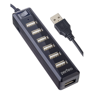 Perfeo USB-HUB 7 Port, (PF-H034 Black) чёрный