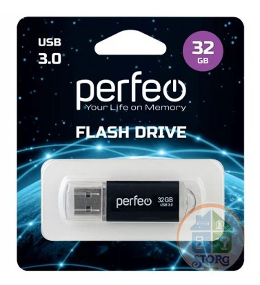USB флэш-накопитель Perfeo USB 3.0 32GB C14 Black metal series
