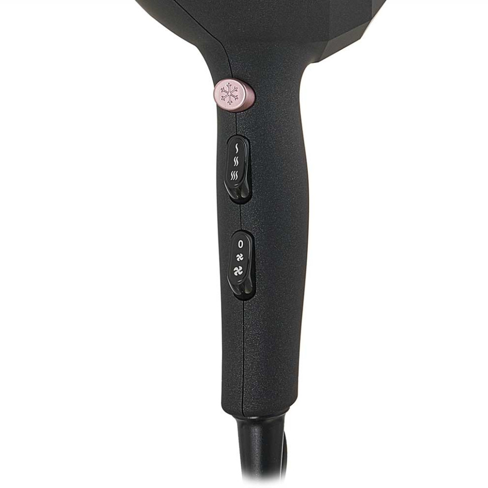 Фен для волос DELTA LUX DL-0941, Черный с розовым, 2200Вт, турмалин. ионизац., 3 реж. темп.