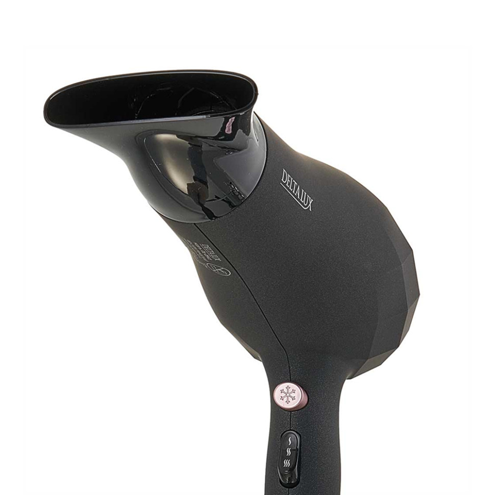 Фен для волос DELTA LUX DL-0941, Черный с розовым, 2200Вт, турмалин. ионизац., 3 реж. темп.