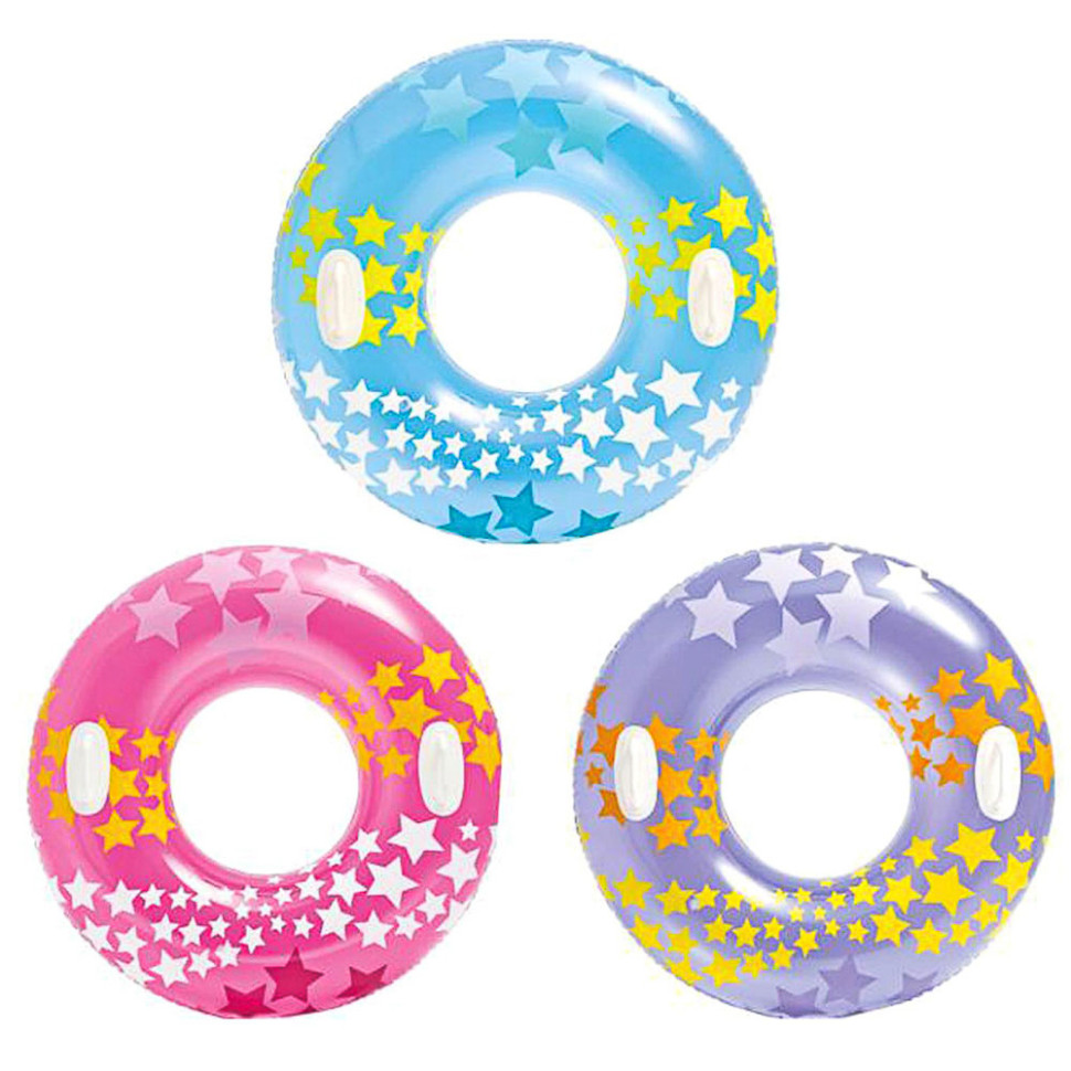 Круг надувной для плавания INTEX, 91см, старгейз, от 9 лет, 3 цвета, 59256