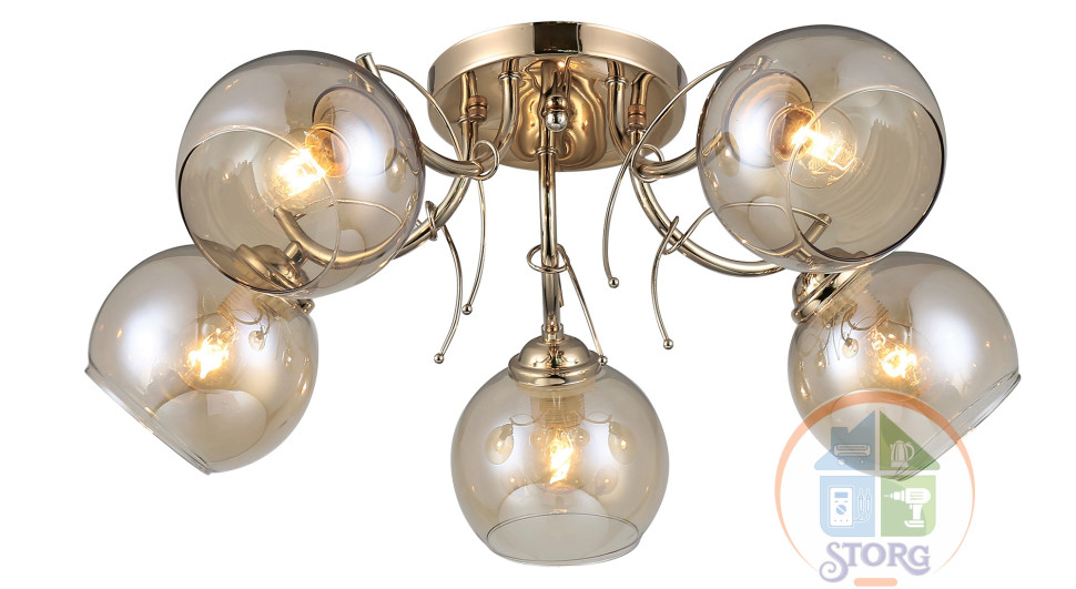 Люстра подвесная MODERN 06650/5 5хE27, 530х530х200мм, золото, REV Ritter