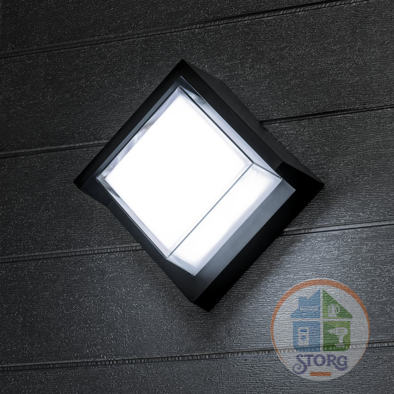Светильник настенный накладной NUOVO LED 165x168x86 6Вт пластик 4200К IP 54 черный 24783 2 duwi