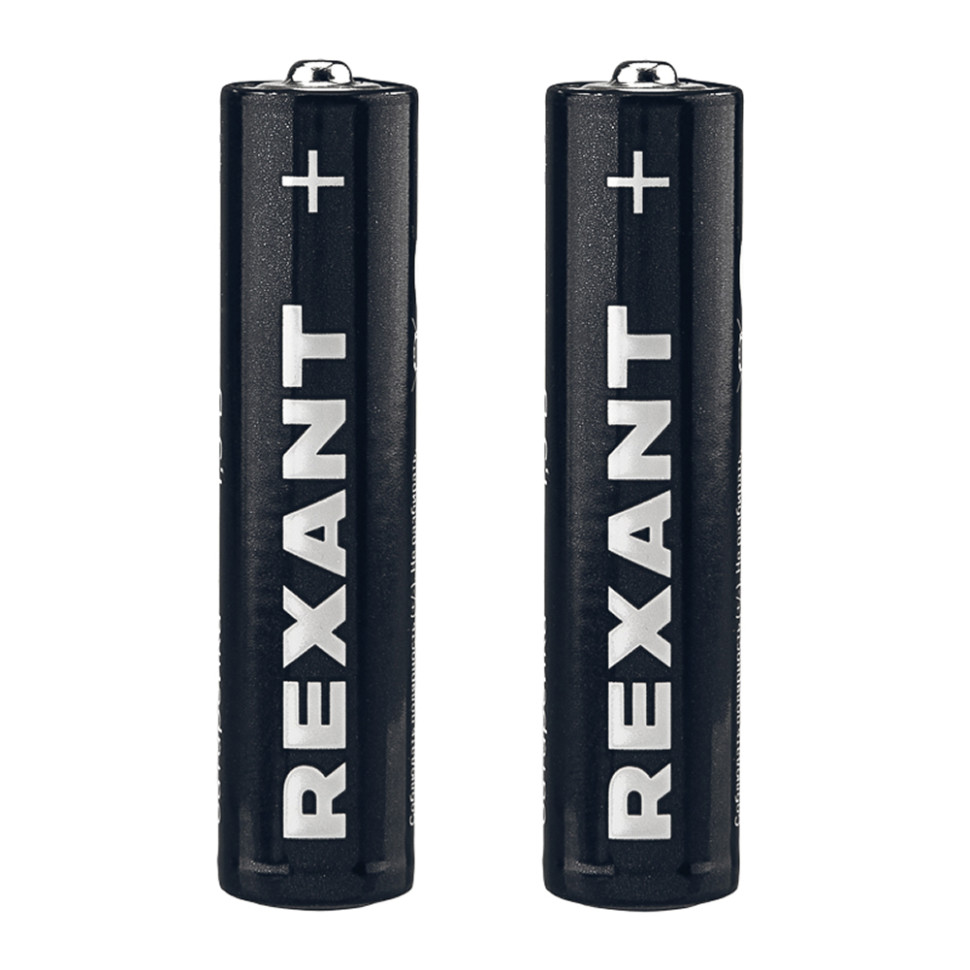 Элемент питания REXANT AAA/LR03 мизинчиковая, алкалиновая 1,5В блистер 2 шт.