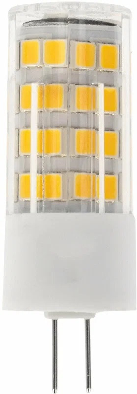 Светодиодная лампа REXANT капсульного типа JD-CORN G4 230В 5,5Вт 2700K (поликарбонат), теплый свет