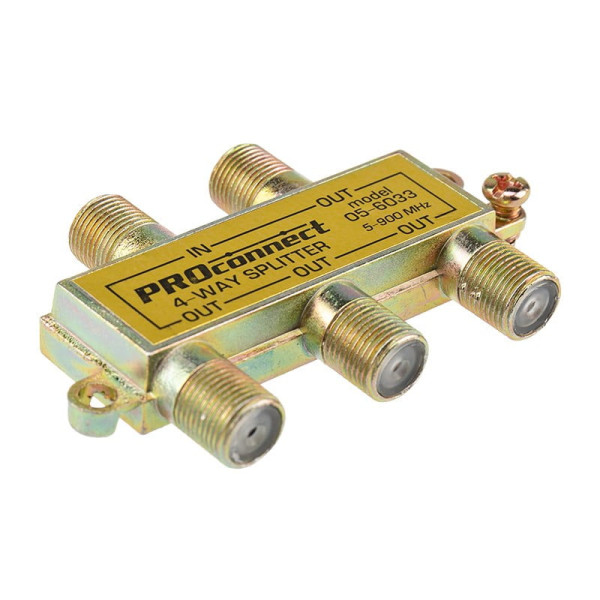 Делитель PROconnect ТВ х 4 под F разъём  5-900 МГц