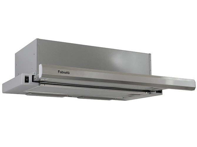 Встариваемая вытяжка телескопическая Fabiano Slim 60 Inox (550 м3/ч,нерж сталь, мех кнопки)