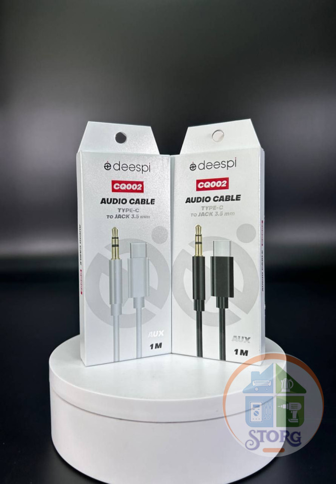 Аудио-Кабель Deespi CQ002 Type-C на Audio aux 1м (black)  10pcs