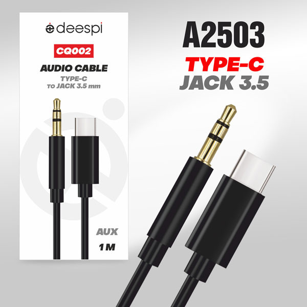 Аудио-Кабель Deespi CQ002 Type-C на Audio aux 1м (black) 10pcs Аудио-Кабель Deespi CQ002 Type-C на Audio aux 1м (black) 10pcs