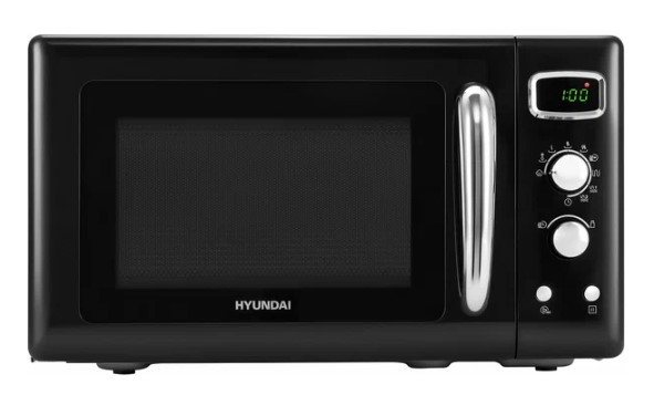 Микроволновая печь Hyundai HYM-D3040 черный, 23 л, 800 Вт, переключатели - поворотный механизм/кнопки