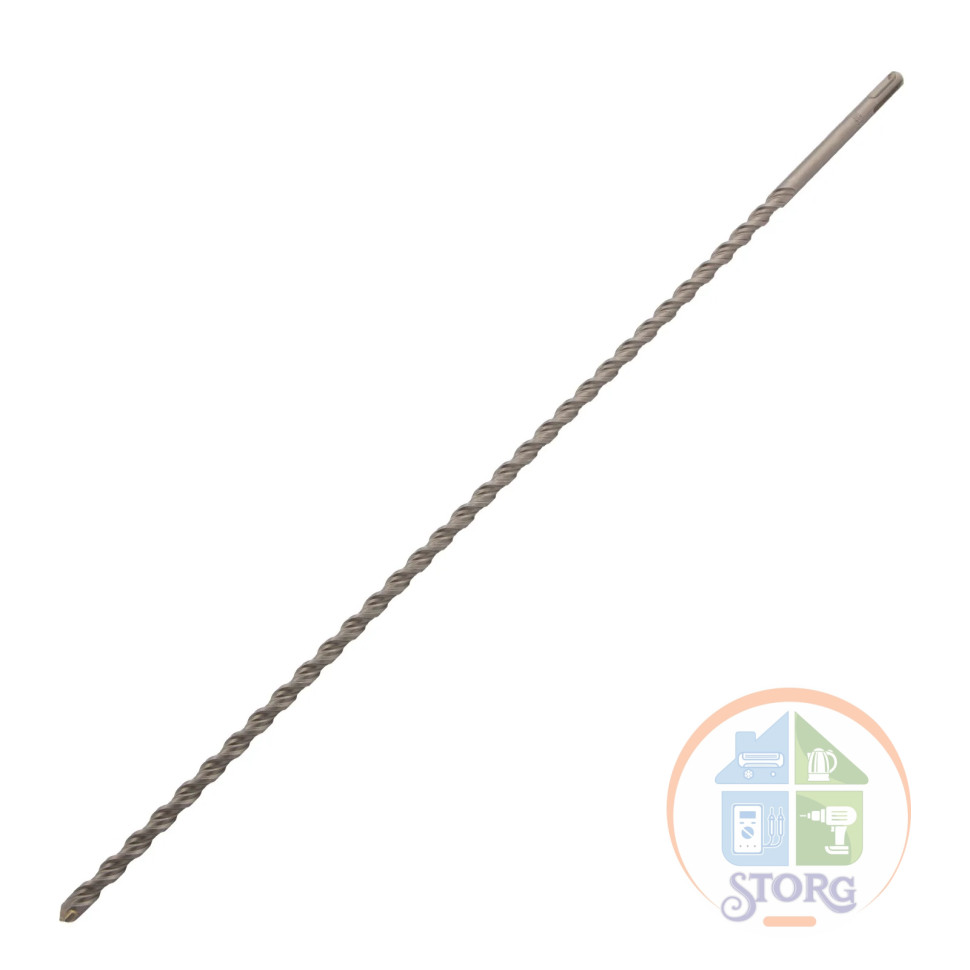 Бур по бетону, двойная спираль, Cobalt W-tip, 12x600 мм, SDS PLUS// Denzel