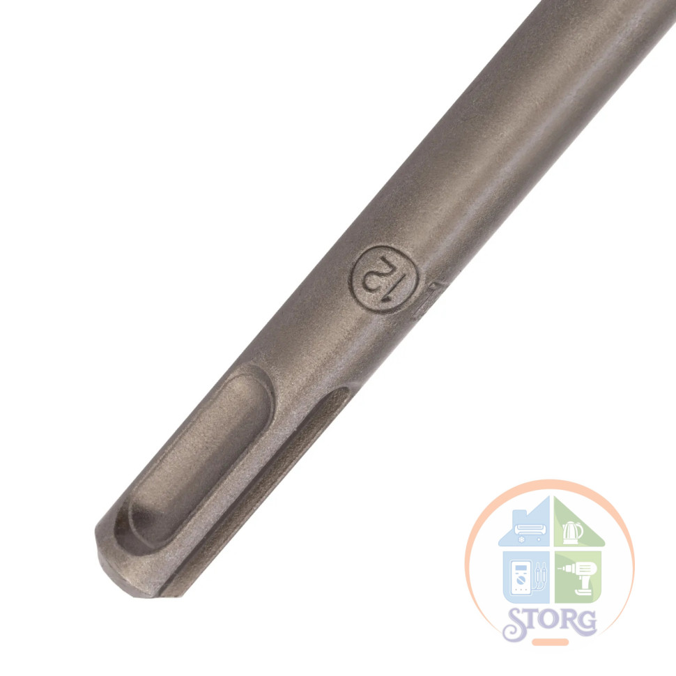 Бур по бетону, двойная спираль, Cobalt W-tip, 12x600 мм, SDS PLUS// Denzel