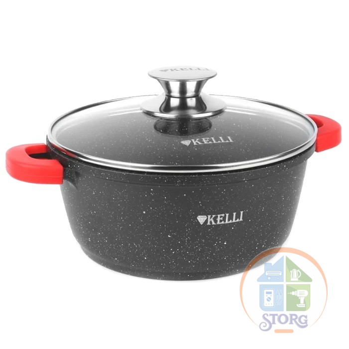Кастрюля с мраморным покрытием 5.5л KELLI KL-4000-24 (1x6)