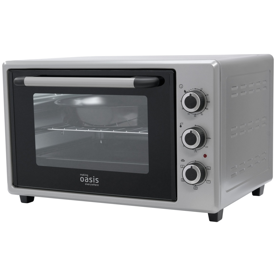 Духовой шкаф OASIS everywhere M-40CG1, Серый, 40л, 1500Вт, Конвекция, 5 реж., 50-250°С, таймер