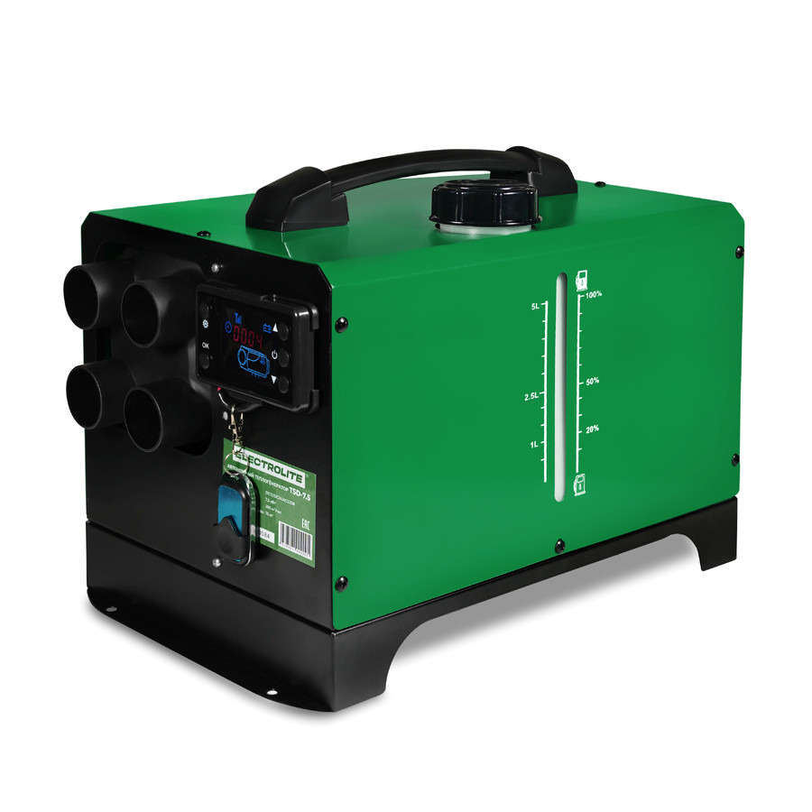 Автономный дизельный отопитель, сухой фен Electrolite TSD-7.5, 7500 Вт, 7,5 кВт, 12в, 24в, 220в