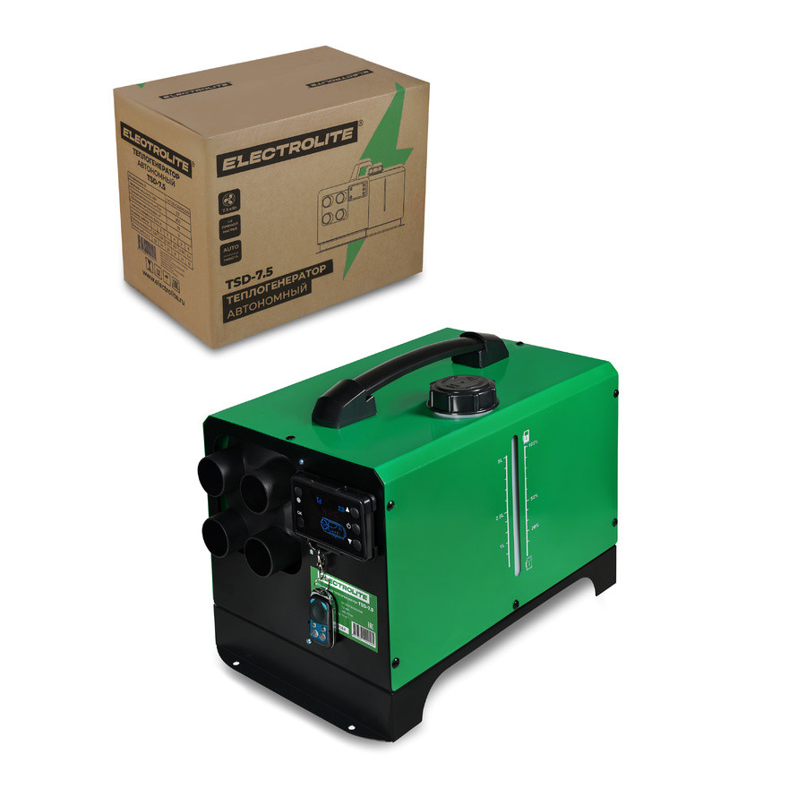 Автономный дизельный отопитель, сухой фен Electrolite TSD-7.5, 7500 Вт, 7,5 кВт, 12в, 24в, 220в