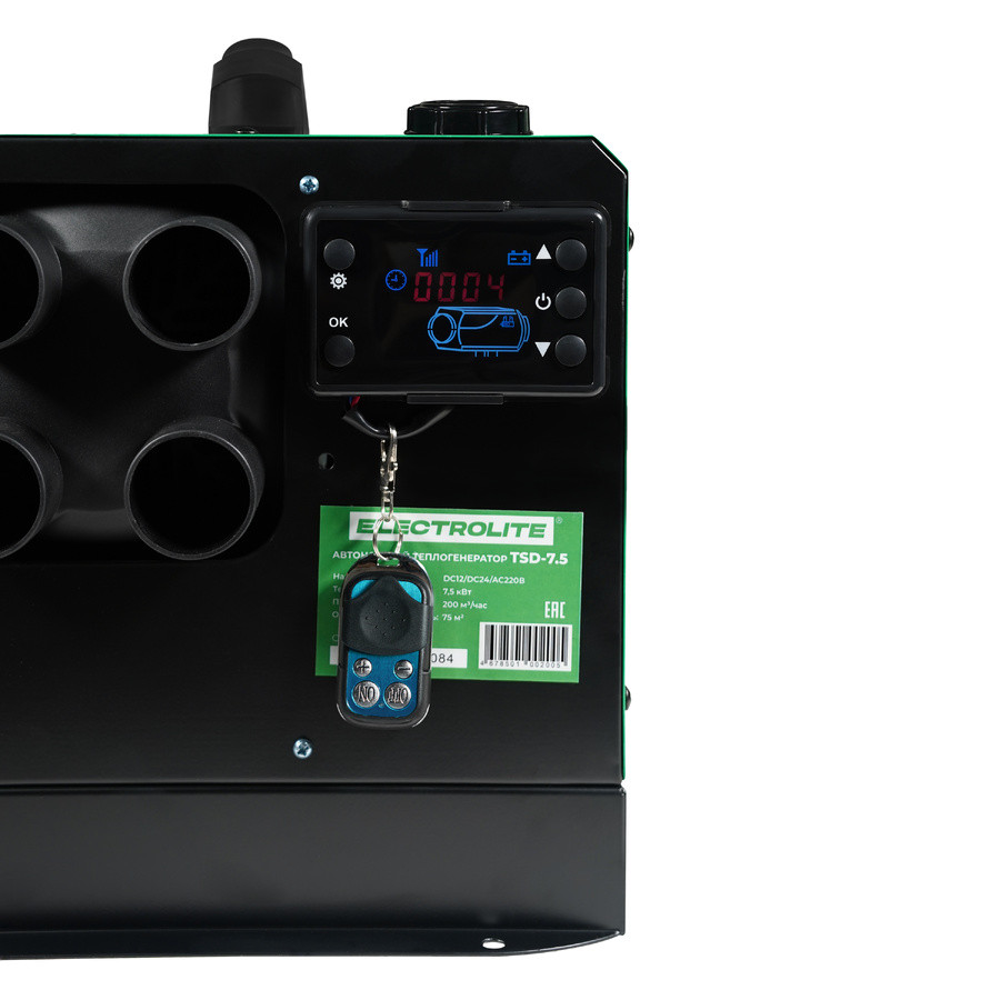 Автономный дизельный отопитель, сухой фен Electrolite TSD-7.5, 7500 Вт, 7,5 кВт, 12в, 24в, 220в