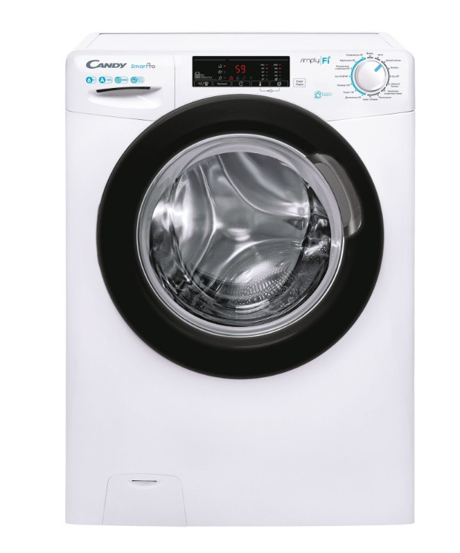 Стиральная машина CANDY Smart Pro CSO34106TB1/2-07, Белый, 6кг, пар, 17 реж., 60х85х40.2