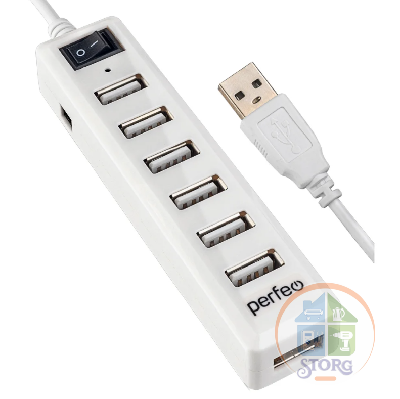 Perfeo USB-HUB 7 Port, (PF-H034 White) белый