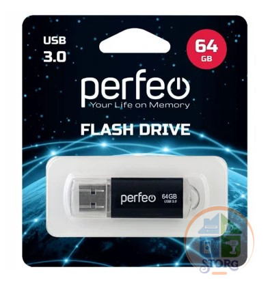 Perfeo USB 3.0 64GB C14 Black metal series