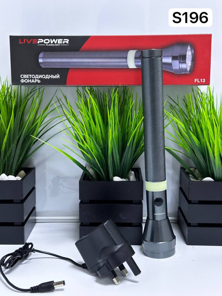 Фонарь ручной светодиодный аккумуляторный FL13, дубинка, 150лм, USB‑C