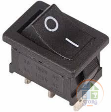 Выключатель клавишный 250V 6А (3с) ON-ON черный  Mini  REXANT, 36-2130