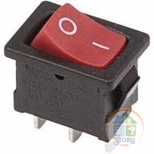 Выключатель клавишный 250V 6А (3с) ON-ON красный  Mini  (RWB-202, SC-768)  REXANT