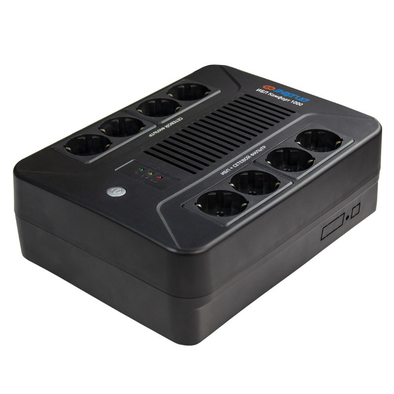 Источник бесперебойного питания ЭНЕРГИЯ Комфорт 1000 (1000ВА, 170-280В, 12 мес.гарантия) Источник бесперебойного питания ЭНЕРГИЯ Комфорт 1000 (1000ВА, 170-280В, 12 мес.гарантия)