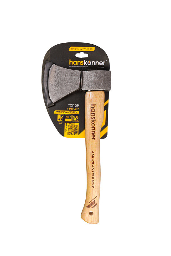 Топор деревянный Hanskonner HK1015-02-WD0800, 800г, рукоятка гикори 380мм
