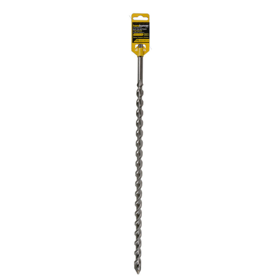 Бур SDS+ Hanskonner H9019-F16-460, 16×460 мм,  плоский резец, U-спираль, HIGH SPEED