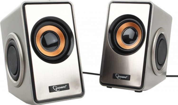 Акустическая система Gembird SPK-400 2.0 6W, mini Jack 3.5 мм, серебристый (SPK-400)