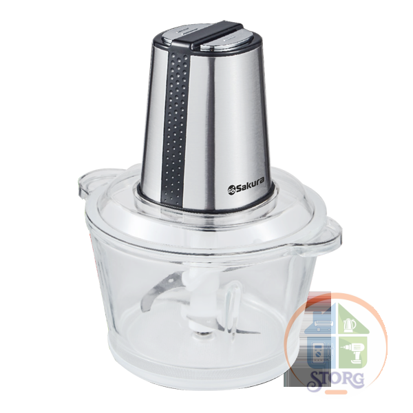 Измельчитель SAKURA SA-6241SBK-2, 600Вт, объем чаши 1.6л, силик.подставка