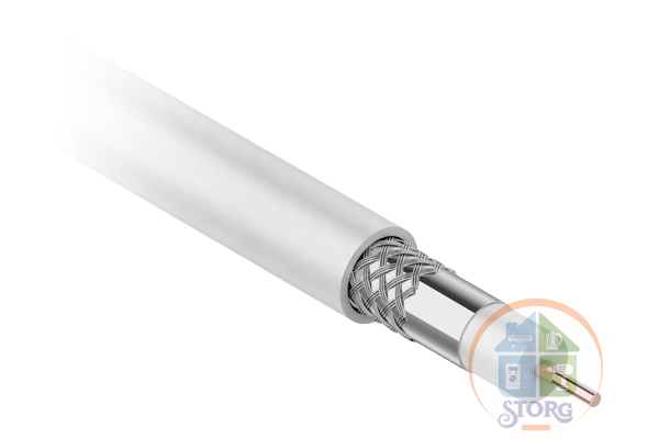 Кабель коаксиальный PROconnect RG-6U, 75 Ом, CCS/Al/Al, 48%, бухта 100 м, белый, 01-2205